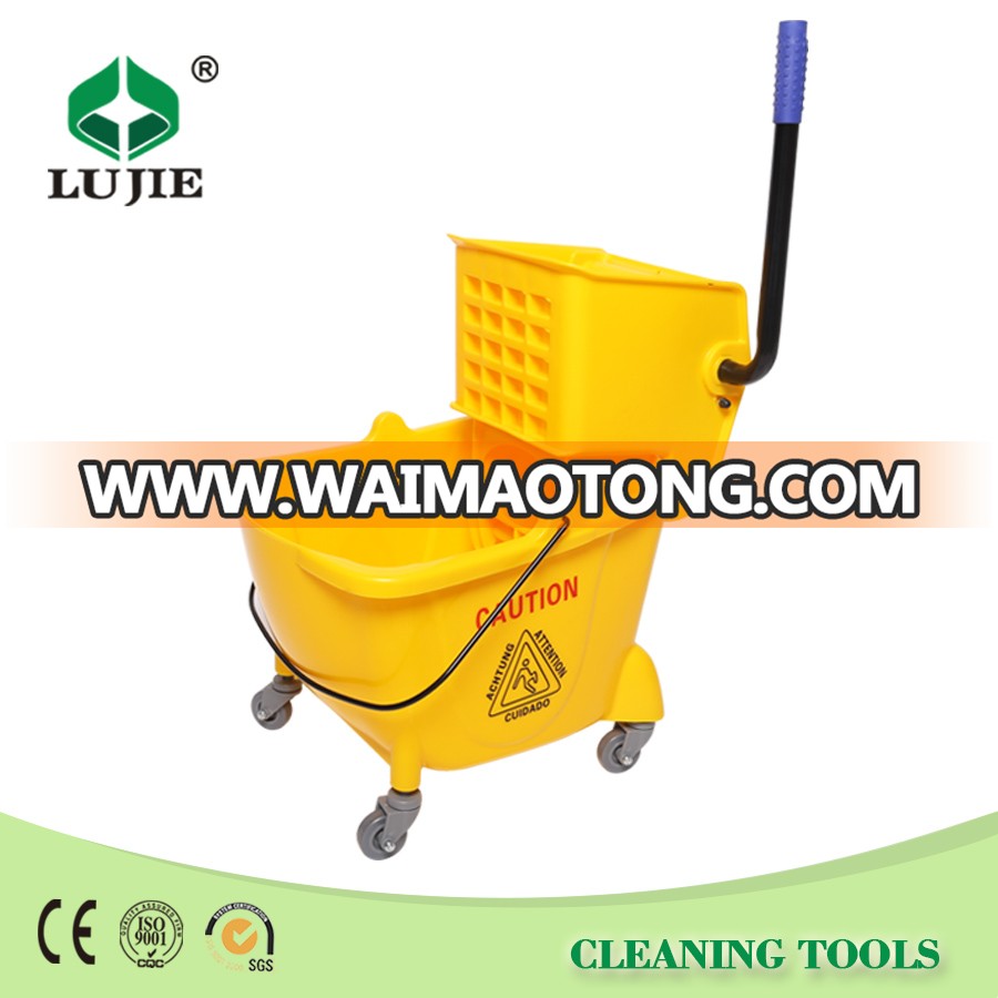 Durable good quality plastic spin wringer mop bucket with wheels